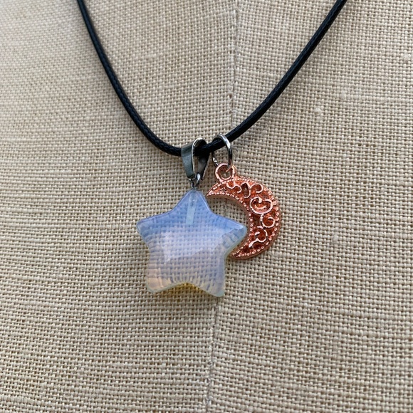 Handmade Moonstone Star Stone Amulet with Sun Charm - Picture 6 of 11